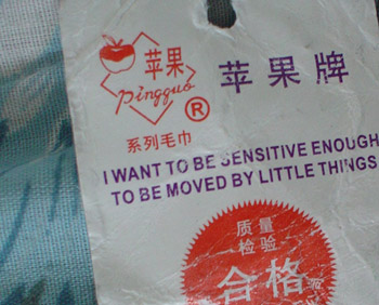 I want to be sensitive enough to be moved by little things.